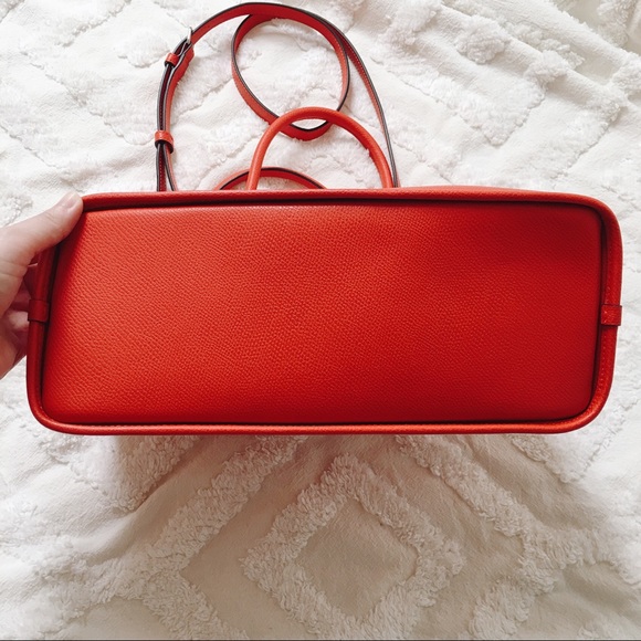 Coach Red Cross-Grain Leather Dome Bag - Picture 7 of 8